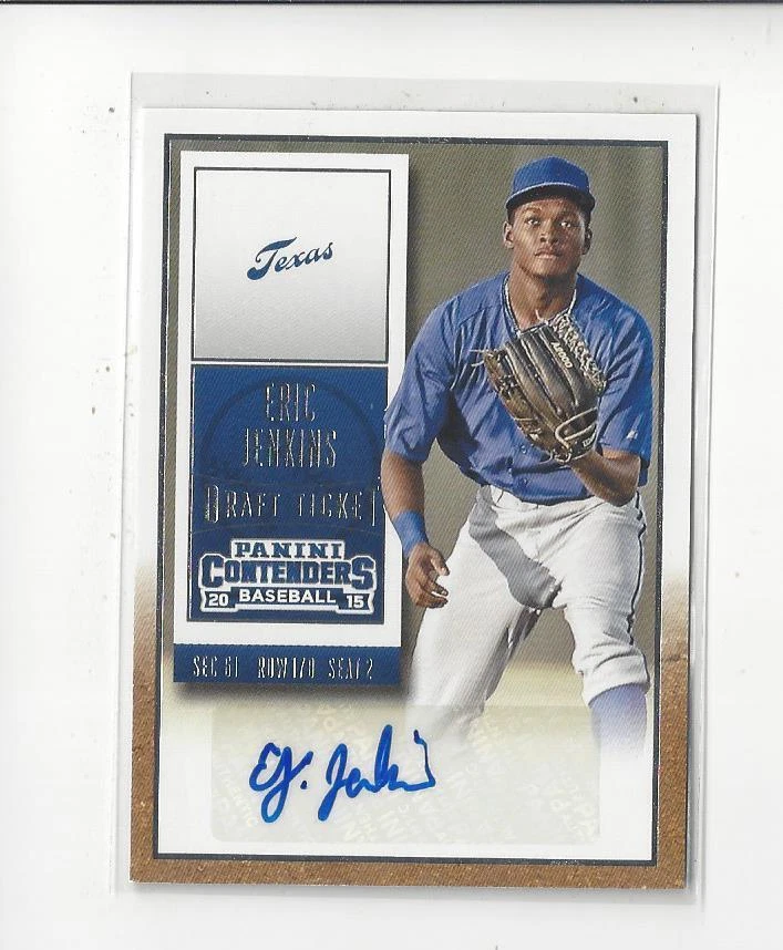 2015 Panini Contenders Draft Ticket #21 Eric Jenkins Rookie AUTOGRAPH Rangers - Image 1 of 1