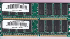 512MB 2x256MB PC-2700 ELX333 ELIXIR DDR333 DDR1 Desktop Memory Ram Kit PC2700 - Picture 1 of 2