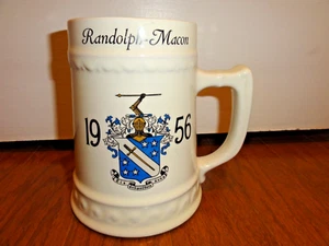 Vintage Randolph - Macon College Stein Mug 1956 Nassau Ceramic - Picture 1 of 11