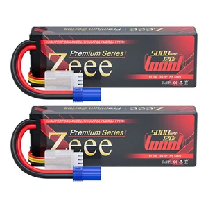 2x Zeee 11.1V 120C 3S Lipo Battery 5000mAh LCG Height 25mm EC5 for RC Car Tank - Picture 1 of 6