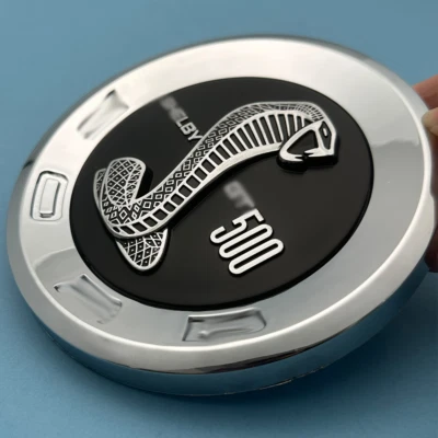 Chrome Black Decklid Emblem 5.9'' Round Trunk Badge For Mustang SHELBY GT500 Foto 1 de 4