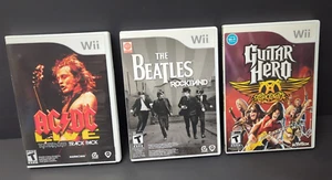 Bundle lot 3 Guitar Hero Aerosmith/ACDC/The Beatles Rockband CIB - Picture 1 of 6