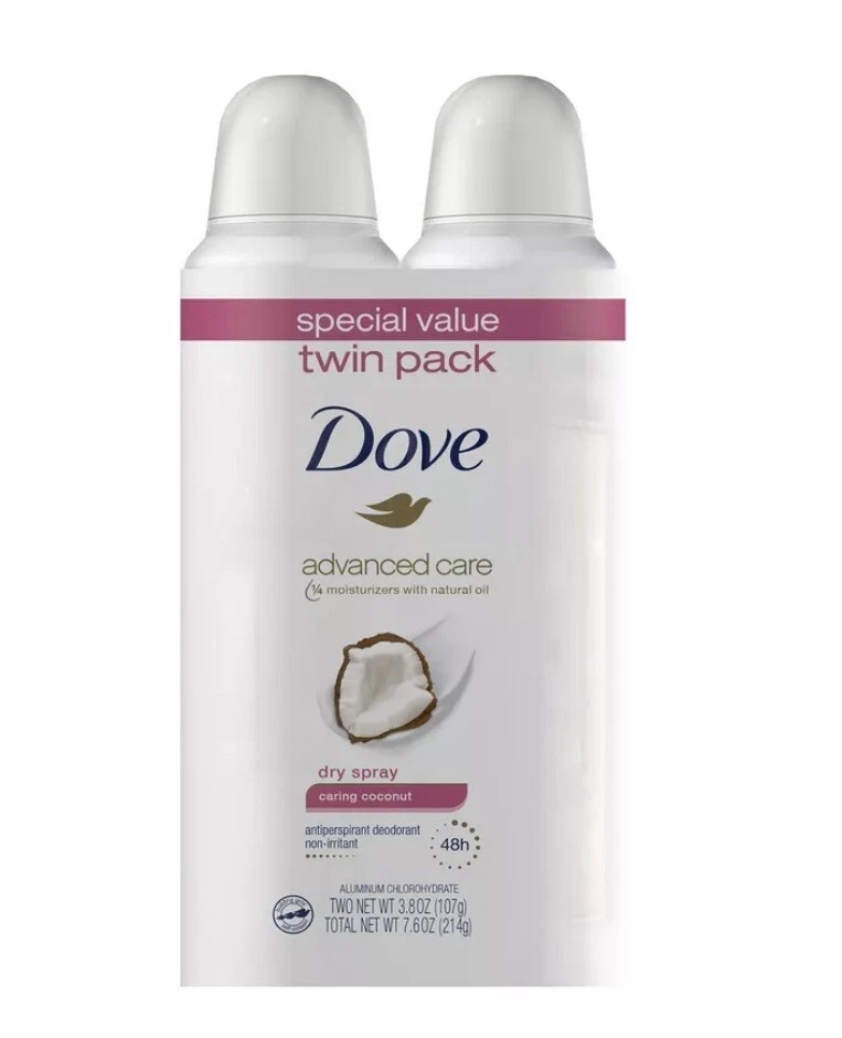 Dove Advanced Care Women's Antiperspirant Deodorant Dry Spray Twin Pack 3.8 oz