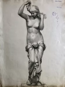 Vénus sortant du bain — fusain sur papier signé au dos et daté 1896 — 62 x 47 cm - Bild 1 von 4