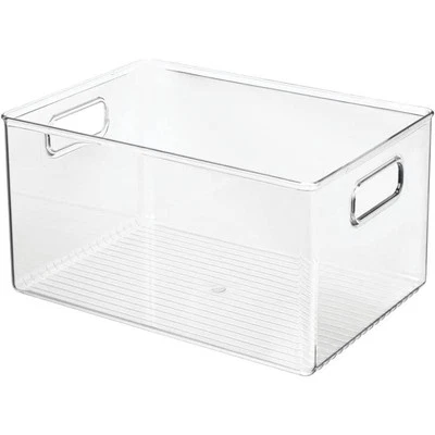 Aufbewahrungsbox Kühlschrankbox mit Griffen Kunststoff mDesign transparent - Bild 1 von 4