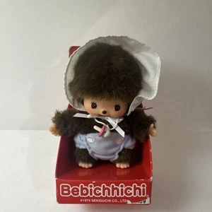 Bebichhichi Affe Baby Junge Puppe 5 Zoll blaue Windel Sekiguchi Monchhichi 2009 NEU - Bild 1 von 8