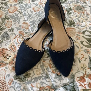 Journee Co blau Damen Jezlin Slipper mandelförmige Zehenpartie Ballerinas Kunst-Wildleder Größe 7,5 - Bild 1 von 7