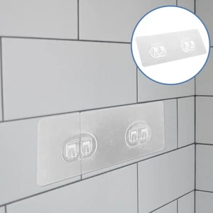 10 piezas ganchos de baño con doble garra sin marcas pegatina pegajosa ducha - Imagen 1 de 12