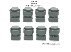 N Scale Set of 8 restaurant exhaust fans - Picture 1 of 4