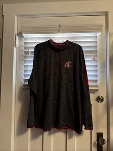 Wn.State WSU Cougars Black Blend 1/4-Zip Pull On Lite WeightStadium Athletics XL - Picture 1 of 12