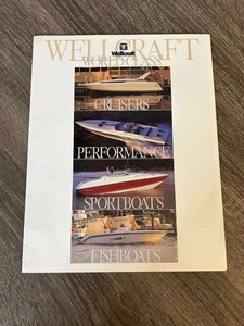 VINTAGE WELLCRAFT SPEED BOAT CRUISER PESCATORE VENDITA BROCHURE CLASSE MONDIALE - Foto 1 di 2