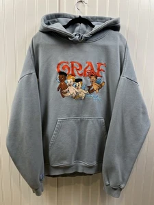 Grafwu Street Gossip Hoodie Men’s 2XL Blue Streetwear Angels - Foto 1 di 12
