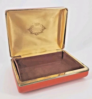 Vintage Orange Hardcase Jewellery Box – Retro Pop Storage Case Pre-Owned - Image 1 of 4