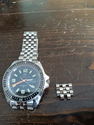 Часы Momentum Sea Quartz 30 - 42 мм черные с юбилейным браслетом - новые в коробке - Изображение 1 из 4