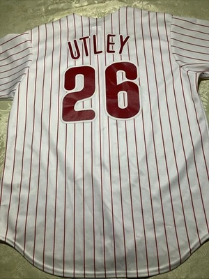 Camiseta de Colección Philadelphia Phillies Chase Utley Majestic Blanca Para Hombre’s Foto 1 de 4