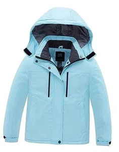 Girls' Ski Jacket Waterproof Fleece Raincoat Windproof Warm Winter Coat with - Picture 1 of 7