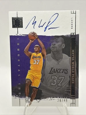 2023-24 PANINI IMPECCABLE IMMORTAL INK AUTO METTA WORLD PEACE /49-A - Image 1 of 2