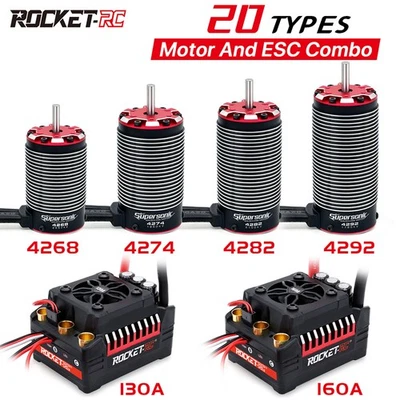 Combo ESC de motor sin escobillas Rocket-RC para camión de coche de radiocontrol de 1/8 1/7 Traxxas Wltoys HSP - Imagen 1 de 4