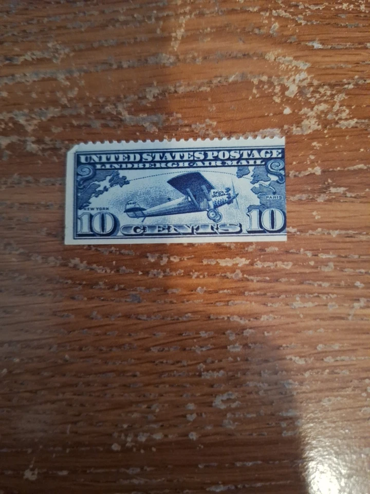 US Stamp Airmail # C10 - 1927 10¢ Spirit of St. Louis. MNH Og. - Image 1 of 3