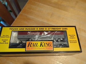 Rail King # 30-7608 New York Central Pacemaker Semi-Scale Flatcar with Trailer - Picture 1 of 3
