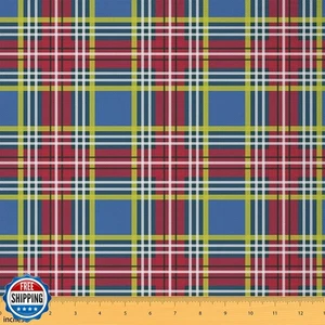 Karo Karo Polsterstoff für Stühle, Bauernhaus Büffel Karo Outdoor Fab - Bild 1 von 5