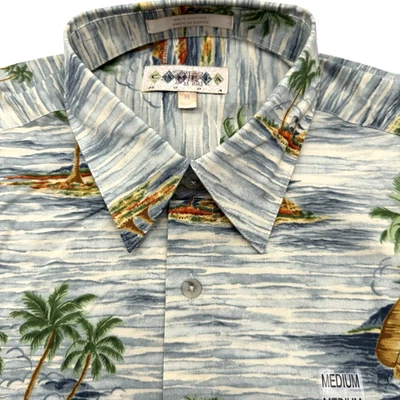 Campia Moda Mens Hawaiian Short Sleeve Palm Tree Floral M Aloha Casual Beach NWT - Image 1 of 4