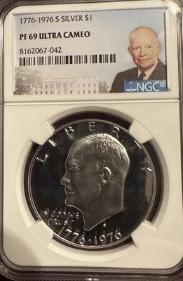 1776 -1976 S NGC PF 69  Ultra Cameo  Silver Eisenhower Dollar Bicentennial 🔥 - Image 1 of 4