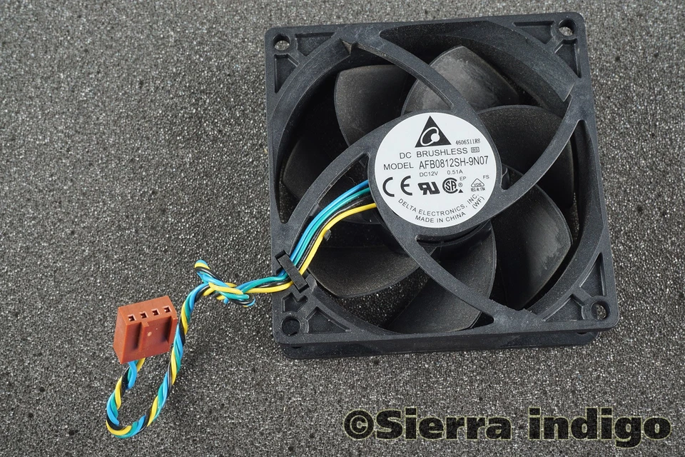 Delta AFB0812SH-9N07 DC12V 0.51A 80mm x 25mm 4-Pin 4-Wire Fan - Image 1 of 1