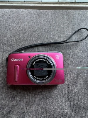 Pink Canon PowerShot SX260 HS 12.1MP 20x Optical Zoom Compact Digital Camera - Image 1 of 4