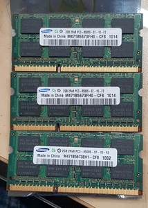 3x 2GB SAMSUNG RAM modules  2Rx8 PC3-8500S-07-10-F2 - Picture 1 of 2