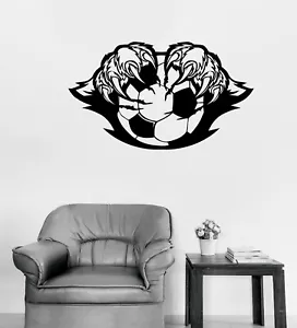 Vinyl Decal Wall Sticker Sign Logo Soccer Ball With Tiger Claws (n1092) - Picture 1 of 3