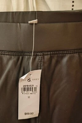 NUEVO CON ETIQUETAS - Pantalones Lou & Grey de imitación de cuero negro para mujer talla L - Pagados $70 Foto 1 de 4