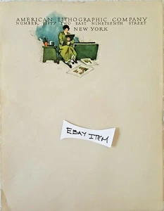 Impresora litógrafa de Nueva York con membrete C1900 American Lithographic Company - Imagen 1 de 2