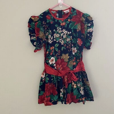 Vtg Rose Cottage Floral  Dress Girl Sz 7 Made In USA - Image 1 of 4