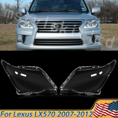 Pair Headlight Headlamp Lens Cover Replacement Fits for 2007-2012 Lexus LX570 Foto 1 de 4