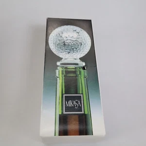 Mikasa "Tee Time" Crystal Glass Golf Ball Bottle Stopper-Brand New In Box - Picture 1 of 3