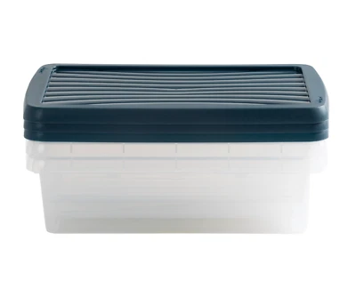 Wham Set of 3 Storage Boxes with Lids Clear 8L Underbed Stackable Home Office UK - Image 1 of 2