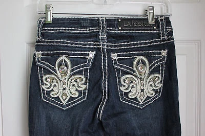 La IDOL women's jeans denim blue boot cut size 3 28x31 - Image 1 of 4