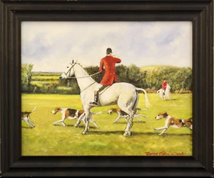 Oil on board by Terry Birmingham. Hunting scene - Picture 1 of 4