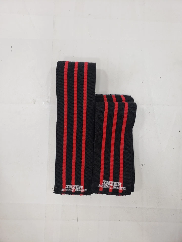 Inzer Iron Knee Wraps Z Red And Black PAIR  Weightlifting Leg Press - Image 1 of 3