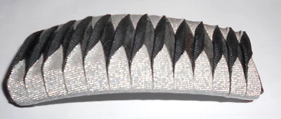 复古头发夹 BARRETTE 金属和仿皮 1980 年代法国 MAde (JLB) — 第 1/2 张图片