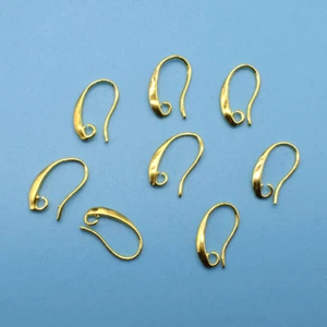 50-200PCS Jewelry Findings GOLD Smooth Pinch Crystal Earring Hook Wholesale - Picture 1 of 3