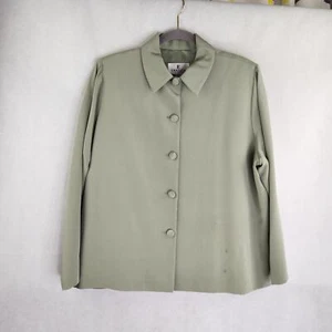 Hemdjacke Emmelle grün Seide Knopfleiste gefüttert Größenetikett fehlt - Bild 1 von 10