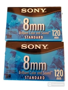 2 sealed Sony 8mm 120 min MP Standard P6-120MPL Camcorder blank tape - Picture 1 of 3