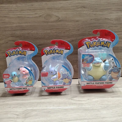 Figura de acción Pokemon Battle Feature Squirtle + Wartortle + Blastoise nueva Foto 1 de 4