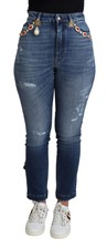 Dolce&Gabbana Women Blue Jeans Pants Cotton Blend Skinny Denim Trousers IT 36 XS