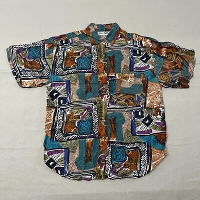 Seda psicodélica abotonada Jane Ashley años 90 vintage Foto 1 de 4