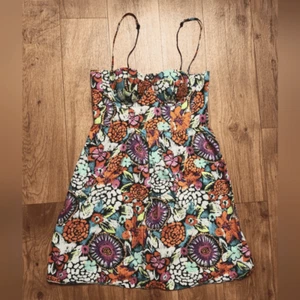 Moda International Floral Bustier Cotton Minidress Size 4 - Picture 1 of 4