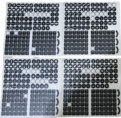 Magnetek Radio Remote Control Transmitter Push Button Decal Label Sheet 0-TBL-01 - Image 1 of 4