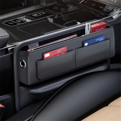 PU Leather Seat Crevice Storage Box Gap Pocket Phone Organizer Car Accessories - Image 1 of 4